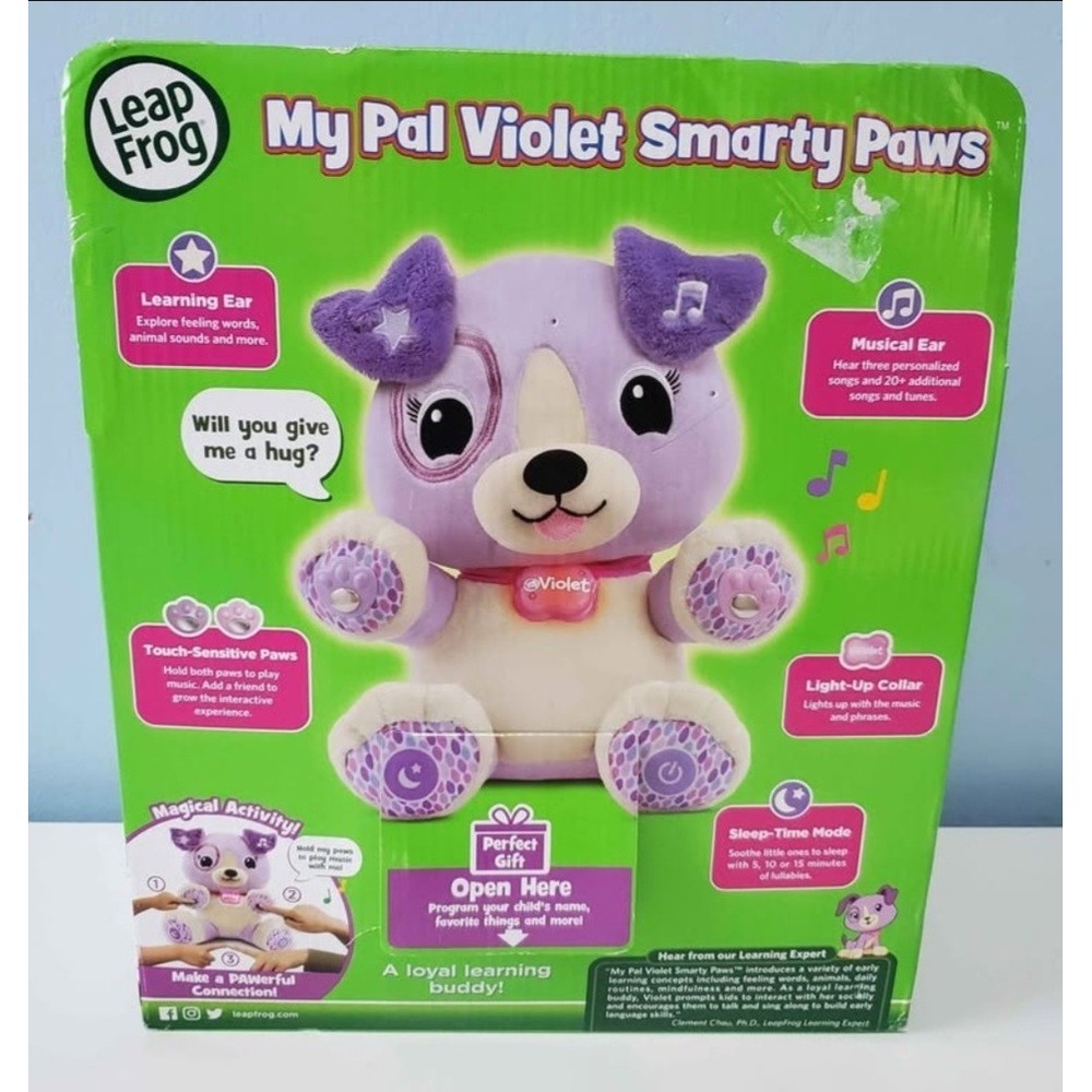 LeapFrog My Pal Violet Smarty Paws Interactive Plush Dog 6 Musical Talking NIB - Picture 2 of 2